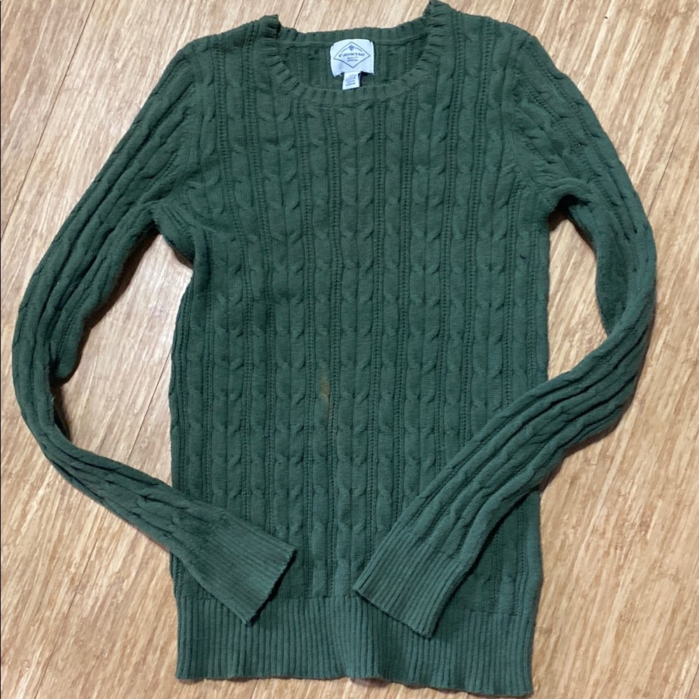 Green Cable Knit Sweater